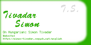 tivadar simon business card